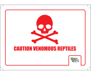 Transport sticker, Caution Venomous Reptiles